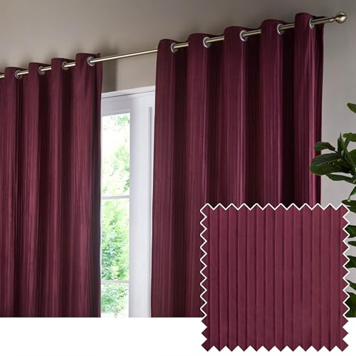 Paoletti Korinthischer Samt-Ösenvorhang, Paar – Merlot – 168 x 229 cm