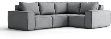 Friderik Ecksofa Garten Couch Wasserdichtes Sofa Outdoor Gartenmöbel Terrasse (Grau)