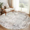 Caplslpad 200cm Beige Kurzflor Abstrakt Runder Teppich Modern rutschfest Teppiche Wohnzimmer Waschbar Runde Kunstwolle Bettvorleger Groß Leicht Rund Teppich for Schlafzimmer Kinderzimmer Heimbüro