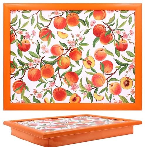 The Leonardo Collection Peaches Laptray Trays For Food Serving & Breakfast | Comfortable Lap Trays With Bean Bag Cushion | Durable Tray For Eating On Lap | Ideal Lap Tray For Adults