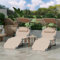 arvioo Sonnenliege, dein Sommerbegleiter, Klappbare Gartenliege mit Dach & Kopfstütze & Seitentasche & Trageschlaufen, 4 Positionen, extra breit B68 x L194 x H30 cm, Liegestuhl aus Metall (2er, Beige)