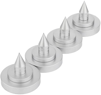 4Pcs Brass Speakers Spikes Subwoofer Amplifiers Turntable Isolation Stand Feet Cones Base Pad Shockproof Mats Replacement Brass Sound Isolation Feet