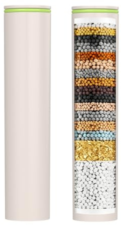 YEAUPE PRO Filtro de Ducha Cartucho de Repuesto 2 Unidades – Filtro de Agua Universal contra Cal, Cloro y Óxidos, Repuesto para Cabezal de Ducha, Color Blanco Marfil