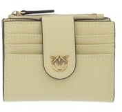 Pinko Multi Purpose Geldbörse aus Vanillegelb, 9,5 x 9 x 3 cm, mit 6 Kartenfächern, Außengeldbörse, Verschluss mit Knopf