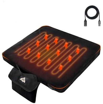 Stadion-Sitzkissen mit Memory-Schaum und 3-stufiger Heizung, tragbares Sitzkissen für Stühle Bürositzkissen, Stadionbleicher, geeignet für alle Jahreszeiten (1 Pack)
