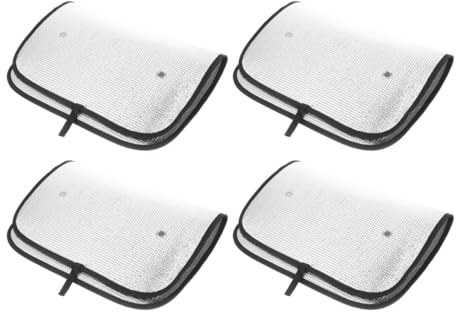 Levemolo Lot de 4 Housses de Fenêtre pour Camping-Car en Aluminium Argenté, Protection Solaire Intégrale, Isolation et Occultation pour Fenêtres de Camping-Car en Voyage