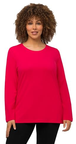 Ulla Popken Damen Langarm-shirt, Rot, 50-52 EU