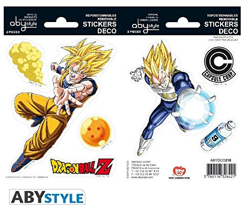 Abysse Corp Dragon Ball -Stickers - 16x11cm/ 2 Sheets - DBZ/ Goku-Vegeta X5