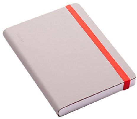 nuuna Design Notizbuch - Heaven S - Smooth Bonded Leather, Softcover, Punktraster, Gummiband, 176 Seiten Premium Papier, DIN A6, grau
