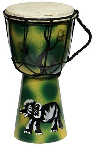 25 cm Kinder Djembe Bongo AIR BRUSH ELEFANT Afrika Style Carving Trommel 20