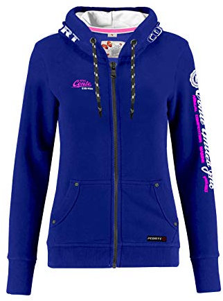 M. Conte - Felpa da donna con cappuccio Rachel, taglie S M L XL, colori bianco blu navy grigio melange nero rosa Grau XL