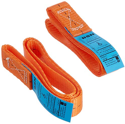 Braun 750-2-FORK Motorrad Bike-Lashing Zurrschlaufen, Endlosschlingen 0.80 m, Umfang. Bandbreite 25 cm, Set 2-teilig, orange
