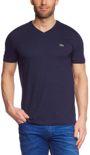 Lacoste Herren TH2036-00 T-Shirt, Blau (Navy Blue 166), Small (Herstellergröße: 3)