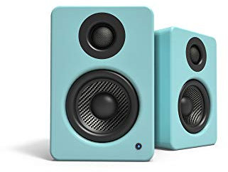 Kanto YU2GT PC Gaming Desktop Speakers | 3 Composite Drivers | 3/4 Silk Dome Tweeter | Class D Amplifier | 100 Watts | Built-in USB DAC | Subwoofer Output | Pair | Gloss Teal