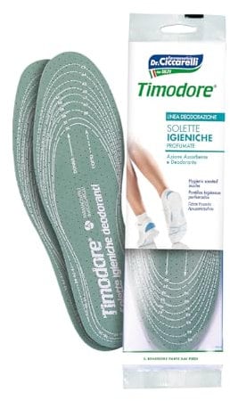 Timodore, Solette Deodoranti, Prevengono e Assorbono il Cattivo Odore del Piede Mantenendolo Asciutto e Fresco, Efficaci su Tutte le Calzature, 100% Made in Italy, Dermatologicamente Testato, 1 Paio