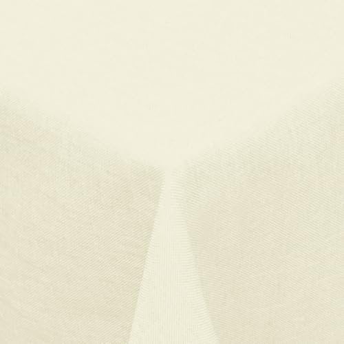 Textil Tischdecke Leinen-Optik 160x260cm eckig mit Fleck-Schutz Champagner *für innen und außen geeignet* Farbe wählbar