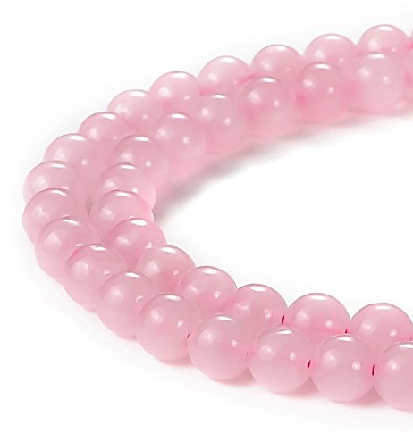 Beadnova AAA Natural Lovely Rose Quartz Semi Precious Heart Stone Round Birthstone Gemstone Loose Beads (6mm x 1 Strand)