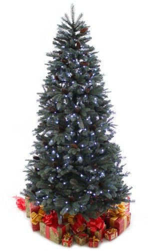 WeRChristmas Pre-Lit Edwardian Spruce Pre-Lit Multi-Function Christmas Tree with 350-LED Lights, 6 ft/1.8 m