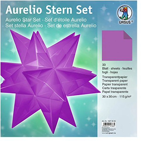 Ursus 15875064 - Faltblätter Aurelio Stern, Transparentpapier, 30 x 30 cm, aubergine