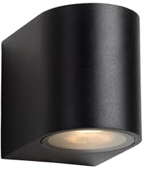 Lucide ZORA-LED - Wandstrahler Außen - LED Dim. - GU10 - 1x5W 3000K - IP44 - Schwarz, 9 x 6,5 x 7,9 cm