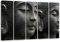 Feeby Bilder Buddha XXL 100x200 cm Typ C 5-Teilig 1 Teilig Wohnzimmer Schlafzimmer Büro Flur Küche Wandbilder Leinwandbilder Modern Bild auf Leinwand Wanddekoration Kunstdruck Design Grau