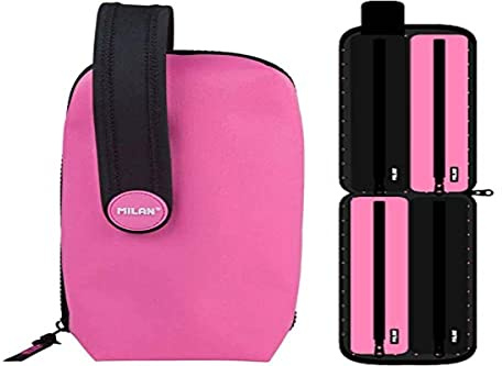 Federmäppchen Milan Fluo Pink Handly Multipencilcase 31 Teile
