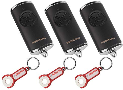 3x Hörmann HSE4 BS Schwarz Matt mit verchromten Kappen 4-Befehl Handsender BiSecur 868 MHz