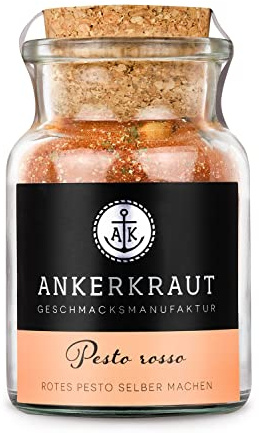 Ankerkraut Pesto Rosso, 100g im Korkenglas, Gewürzmischung zum Zubereiten von rotem Pesto
