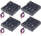 Yosawo 4-Pieces 4x1.5V(6V) AA Battery Holder Case,Black Plastic DIY Battery Storage Box with Red and Black Wire Leads（AA4)