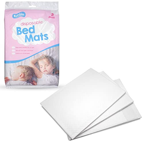 White Non-Woven Disposable Bed Mats for Kids ( 90 x 60 cm) Pack of 3 - Discreet & Comfortable, Ideal for Overnight Bedding Protection