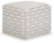 SIMPLIHOME Noreen 45,7 cm Boho Quadratischer Pouf in Hellblau, Weiß und handgewebtem Muster, für Wohnzimmer, Schlafzimmer und Kinderzimmer