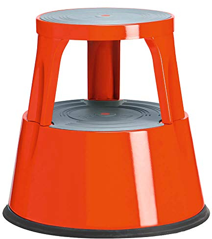 Rollhocker a-series AS1234, Tritthocker, fahrbar, Metall, ROT