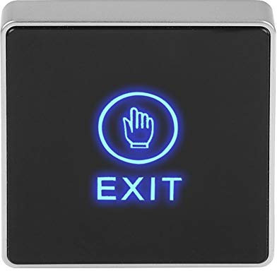Demeras Puerta táctil Salida de liberación Botón de desbloqueo Panel de interruptores Luz LED para de Control de Acceso a la Puerta con luz indicadora Azul,Contacto de Salida NO/COM