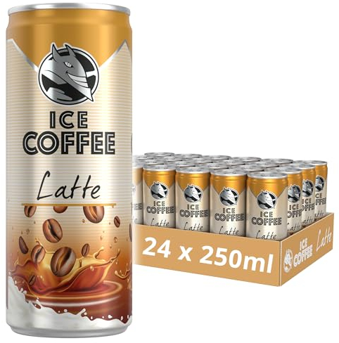 HELL Ice Coffee Latte | 24 x 250ml Cans Multipack | 40mg/100ml Caffeine | Contains Arabica Coffee Extracts | 75% UHT Milk | Ready To Drink