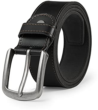 BELTER Ceinture Homme en Véritable Cuir Ceinturon Hommes Pour Jean- Boucle à Ardillon Classique Coffret Cadeau (120cm, Noir)