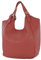modamoda de T227 Damen Shopper Schultertasche Leder Large handmade in Italy, Farbe:Purpurrot