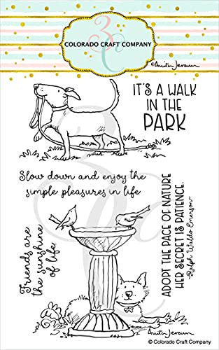 Colorado Craft Company Colorado transparenter Stempel, Vogeltränke, von Anita Jeram