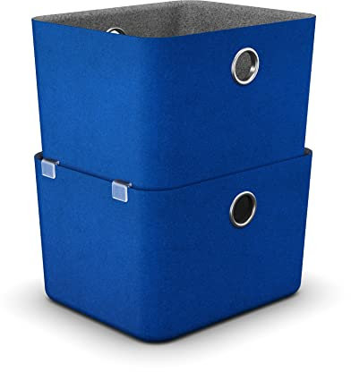 moll Basket SQ 130 Filzbox-Set (2 Stück) | praktische Aufbewahrung für Schreibtisch-Utensilien | Zubehör für Kinderschreibtisch | in verschiedenen Farben | Made in Germany