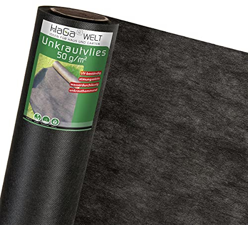 HaGa Unkrautvlies 50g/m² in 0,8m x 250m - Atmungsaktives Gartenvlies für effektiven Unkrautschutz im Garten mit hoher Reißfestigkeit