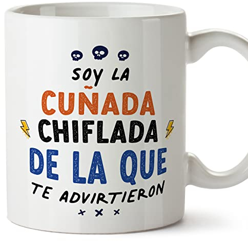 MUGFFINS Tazas para CUÑADA - En Español - Todos te advirtieron - 11 oz / 330 ml - Regalo original y divertido