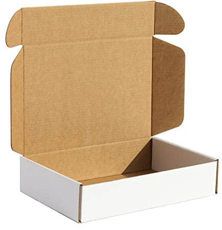 MOTO BOX Versandkartons aus Wellpappe, 22,9 x 15,2 x 5,1 cm, Weiß, 100 Stück