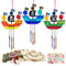 WEDNOK 10 STK Piratenschiffe Windspiel Bastelset Kinder Piraten Basteln Holz Piratenschiff Bastelset Schiff Klangspiel Bastelhandwerk zum Bemalen für Mädchen Junge Geburtstag