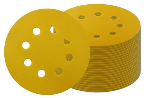Schleifpapier 125mm Klett Körnung 400 (100 Stück) – 8 Loch Schleifscheiben Set | Für Exzenterschleifer, Holz, Metall & Lacke