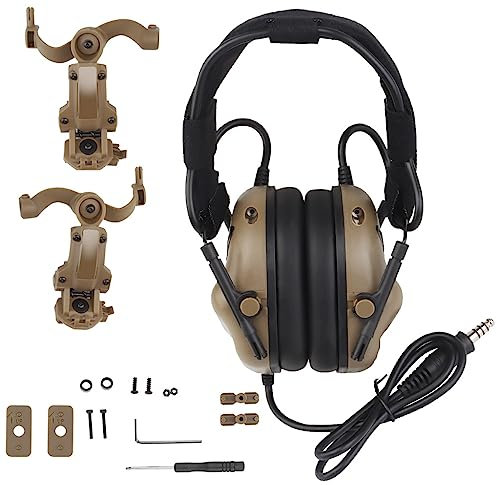 Taktischer Helm Kopfbedeckung EIN Stück Faltbar Pickup Rauschunterdrückung Headset Elektronische Pickup Schallschutz Schießen Jagd Taktische Headset Mit Silikon Ohrenschützer (Color : HD-20-T)