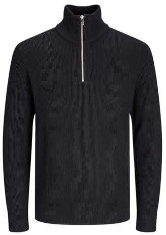 JACK & JONES Male Strickjacke mit Viertelreißverschluss Einfarbig Strickjacke mit Viertelreißverschluss