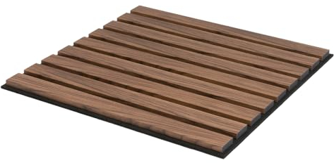 KGM Akustikpaneel ExPress 50 - Walnuss 50x50cm - Schallabsorbierende Wandpaneele in hochwertiger Holzoptik - Set 4 Stück - Ideale Wandverkleidung für eine moderne Inneneinrichtung