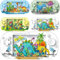 Carpeta 4X Geduldsspiele * SÜSSE Dinos * als Mitgebsel zum Kindergeburtstag und Geschenk für kleine Kinder | Größe je Spiel: 7x14cm | Dinosaurier Wasserflipper Wasserspiele Geburtstag