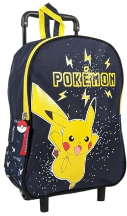 mybagstory Trolley – Pokémon – Blau – Kinder – Schule – Kindergarten – Grundschule – Grundschule – Schulranzen für Jungen – Größe 32 cm – verstellbare Träger – Rollen – Geschenkidee, blau, 32 cm