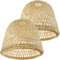 Kichvoe 2 Pièces Abat-Jour Tissé En Bambou Abat-Jour De Lustre En Rotin Remplacement Abat-Jour En Osier Couverture De Lampe Suspendue De Plafond Rustique Pour Manger Décor A