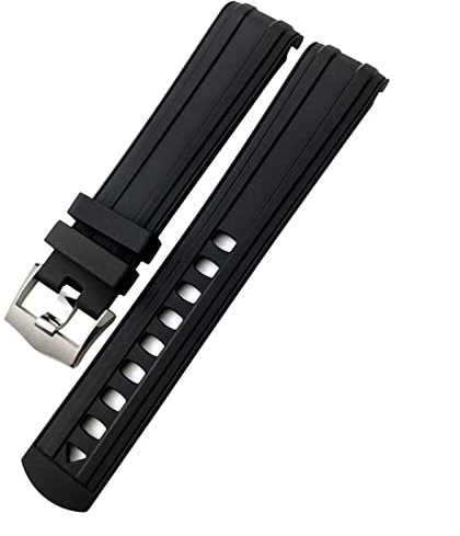 SKXMOD Für Omega Seamaster 007 Weiches Silikon Uhrenarmband Wasserdicht mit Roségold Schnalle 19mm 20mm 21mm Fluid Gummi Uhrenarmband (Color : Black Silver, Size : 19mm), 19mm, 19mm, Achat